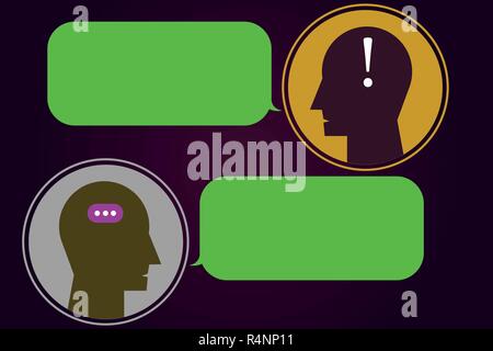 Design business concept Empty copy text for Web banners promotional material mock up template. Messenger Room with Chat Heads Speech Bubbles Punctuati Stock Vector