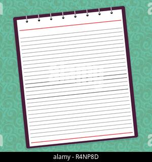 Design business Empty template isolated Minimalist graphic layout template for advertising . Lined Spiral Top Color Notepad Vector on Watermark Printe Stock Vector