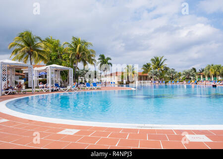 Beautiful swimming pool at a resort in Jibacoa Cuba. Stock Photo