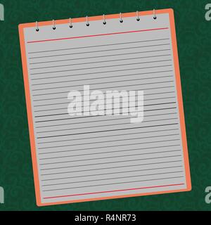 Design business concept Empty copy space modern abstract background. Lined Spiral Top Color Notepad Vector on Watermark Printed Background Stock Vector