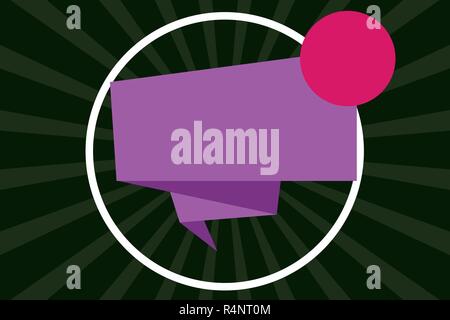 Design business concept Empty copy text for Web banners promotional material mock up template. Folded 3D Ribbon Strip inside Circle Loop on Halftone S Stock Vector