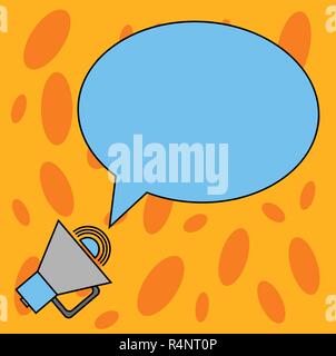 Design business Empty template isolated Minimalist graphic layout template for advertising . Blank Oval Outlined Speech Bubble Text Balloon Megaphone  Stock Vector