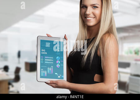 The concept of business, technology, the Internet and the network. A young entrepreneur working on a virtual screen of the future and sees the inscrip Stock Photo