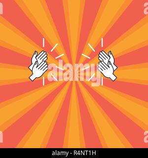 Design business Empty template isolated Minimalist graphic layout template for advertising . Drawing of Hu analysis Hands Clapping with Sound icon on  Stock Vector