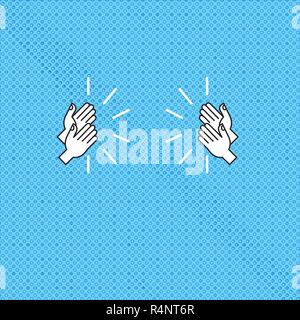 Business Empty template for Layout for invitation greeting card promotion poster voucher. Drawing of Hu analysis Hands Clapping with Sound icon on Sea Stock Vector