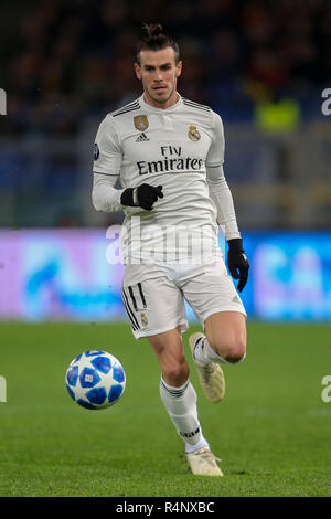 Stadio Olimpico, Rome, Italy. 27th Nov, 2018. UEFA Champions League football, AS Roma versus Real Madrid; Gareth Bale of Real Madrid controls the ball Credit: Action Plus Sports/Alamy Live News Stock Photo