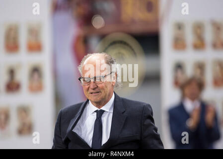 Rome, Italy, 27th November, 2018. Roma's former player Paulo Roberto Falcao attends the club's hall of fame ceremony prior to the start of the Champions League Group G soccer match between Roma and Real Madrid at the Olympic Stadium. Real Madrid won 2-0. © UPDATE IMAGES/ Alamy Live News Stock Photo