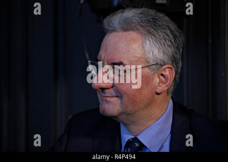 Brussels, Belgium.28th Nov. 2018. Chairman of the Alliance of Conservatives and Reformists in Europe Jan Zahradil and candidate for EU chief executive, speaks during a meeting to present his programme.  Alexandros Michailidis/Alamy Live News Stock Photo