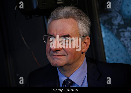 Brussels, Belgium.28th Nov. 2018. Chairman of the Alliance of Conservatives and Reformists in Europe Jan Zahradil and candidate for EU chief executive, speaks during a meeting to present his programme.  Alexandros Michailidis/Alamy Live News Stock Photo
