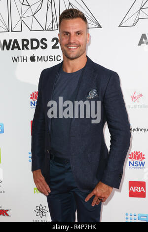 Sydney, NSW, Australia. 28th Nov, 2018. Beau Ryan arrives for the 32nd Annual ARIA Awards 2018 at The Star on November 28, 2018 in Sydney, Australia. Credit: Christopher Khoury/Australian Press Agency/ZUMA Wire/Alamy Live News Stock Photo