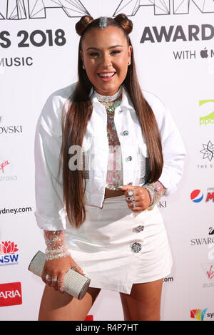 Sydney, NSW, Australia. 28th Nov, 2018. DJ Jazzy arrives for the 32nd Annual ARIA Awards 2018 at The Star on November 28, 2018 in Sydney, Australia. Credit: Christopher Khoury/Australian Press Agency/ZUMA Wire/Alamy Live News Stock Photo