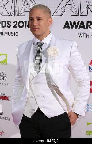 Sydney, NSW, Australia. 28th Nov, 2018. Nathaniel Willemse arrives for the 32nd Annual ARIA Awards 2018 at The Star on November 28, 2018 in Sydney, Australia. Credit: Christopher Khoury/Australian Press Agency/ZUMA Wire/Alamy Live News Stock Photo