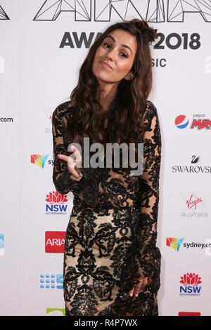 Sydney, NSW, Australia. 28th Nov, 2018. Amy Shark arrives for the 32nd Annual ARIA Awards 2018 at The Star on November 28, 2018 in Sydney, Australia. Credit: Christopher Khoury/Australian Press Agency/ZUMA Wire/Alamy Live News Stock Photo