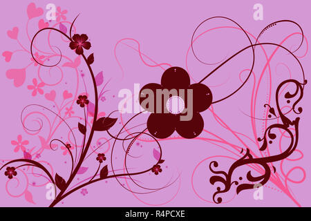 Beautiful illustrated flower background design Stock Photo
