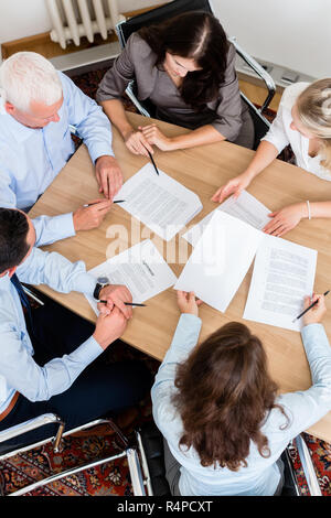 Lawyers having team meeting in law firm Stock Photo