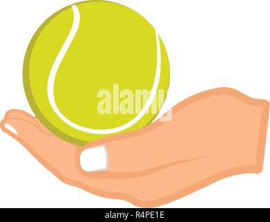 Hand holding a tennis ball Stock Vector