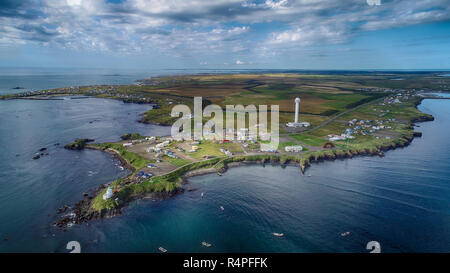 Aerial Photography of Cape Soya, Hokkaido, Japan Stock Photo