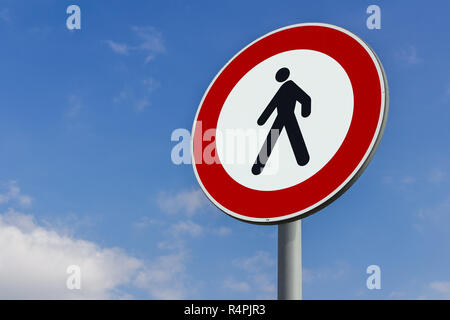 No pedestrian crossing sign Stock Photo