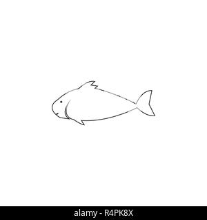 Fish line outline modern icon Royalty Free Vector Image