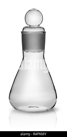 Old laboratory flask with ground glass stopper Stock Photo