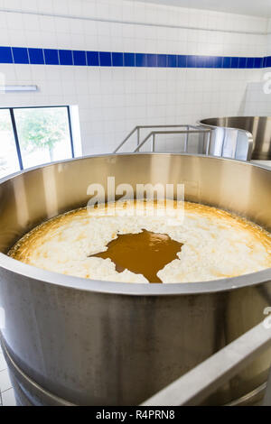 Kettle with original wort in beer brewery Stock Photo