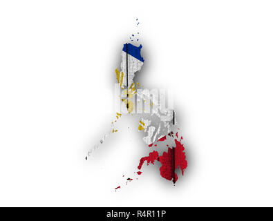 Map and flag of the Philippines on weathered wood Stock Photo - Alamy