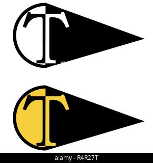 creative taxi logo typographic black and yellow stylized direction Stock Vector