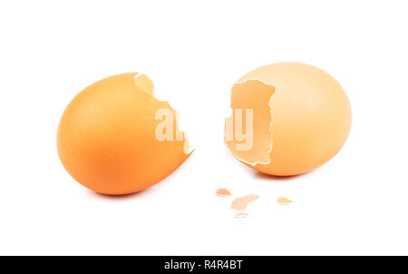 Broken egg shell isolated on white background Stock Photo