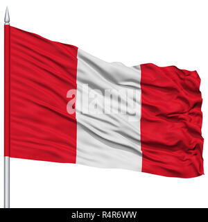 Peru Flag on Flagpole Stock Photo