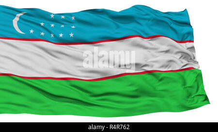 National Flag Of Uzbekistan Blue White And Green Horizontal Stripes With Crescent Moon And Three Rows Of Stars On First Band Stock Photo Alamy