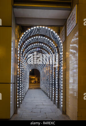 Festive decorations in the passage to Conduit Court in Covent Garden Stock Photo