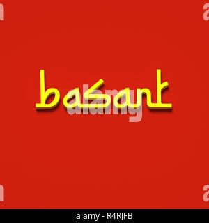 3D RENDERING WORDS 'basant' Stock Photo