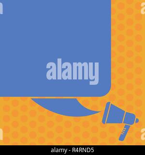 Design business Empty copy space text for Ad website promotion isolated Banner template. Color Silhouette of Blank Square Speech Bubble and Megaphone  Stock Vector