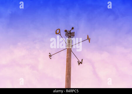 sky direction and wind speed meter Stock Photo