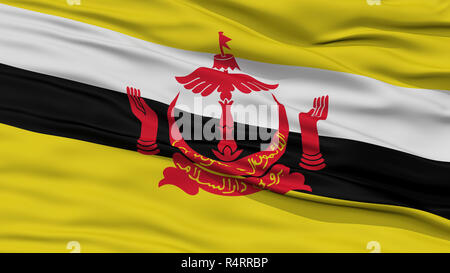 Closeup Bandar Seri Begawan City Flag, Brunei Stock Photo