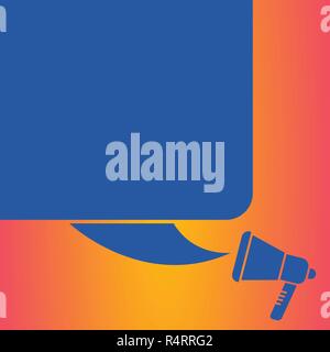Design business concept Empty copy space modern abstract background. Color Silhouette of Blank Square Speech Bubble and Megaphone Vector Stock Vector