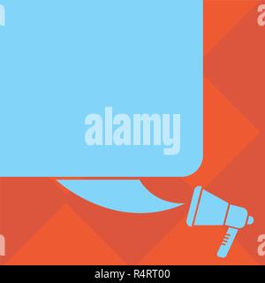 Business Empty template for Layout for invitation greeting card promotion poster voucher. Color Silhouette of Blank Square Speech Bubble and Megaphone Stock Vector