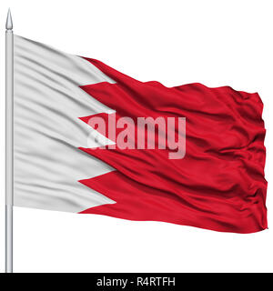 Bahrain Flag on Flagpole Stock Photo