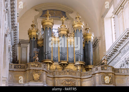 Catania, Sicily, Italy - August 23, 2017: Church organ inside the Cathedral of Saint Agatha in Catania Stock Photo