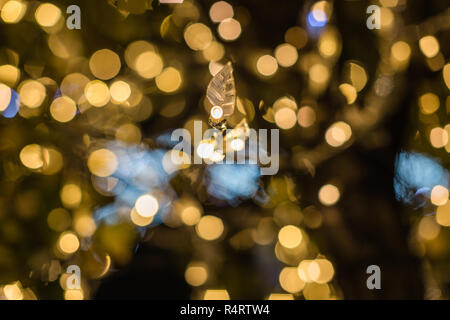Golden leaf and the bokeh. Stock Photo