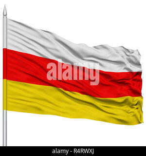South Ossetia Flag on Flagpole Stock Photo