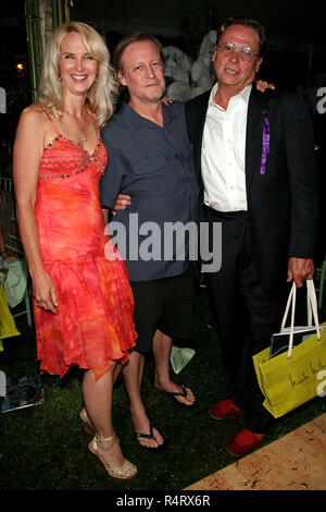 NEW YORK - AUGUST 14: Sara Herbert-Galloway, Celebrity Photographer Patrick McMullen and Guest attend the Best Buddies Hamptons Beach Bash at a private residence on August 14, 2008 in Water Mill, New York. (Photo by Steve Mack/S.D. Mack Pictures) Stock Photo