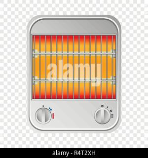 Small heater mockup. Realistic illustration of small heater vector mockup for on transparent background Stock Vector