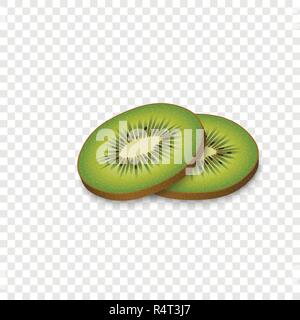 Sliced kiwi mockup. Realistic illustration of sliced kiwi vector mockup for on transparent background Stock Vector