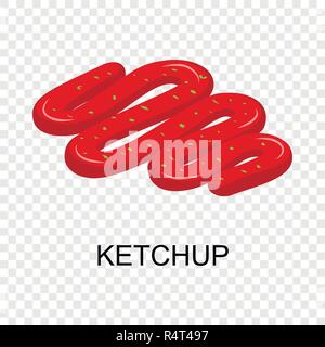 Ketchup icon. Isometric of ketchup vector icon for on transparent background Stock Vector