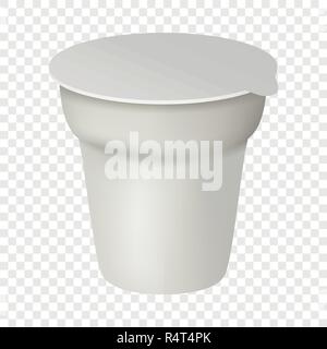 Yogurt box mockup. Realistic illustration of yogurt box vector mockup for on transparent background Stock Vector