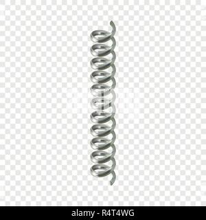 Spiral cable mockup. Realistic illustration of spiral cable vector mockup for on transparent background Stock Vector