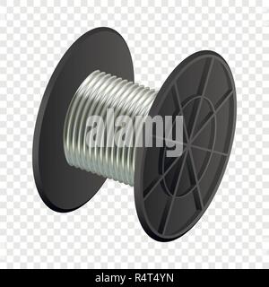 Cable coil mockup. Realistic illustration of cable coil vector mockup for on transparent background Stock Vector