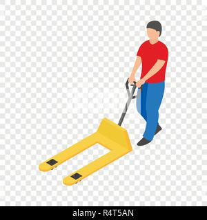 Pushcart icon. Isometric of pushcart vector icon for on transparent background Stock Vector