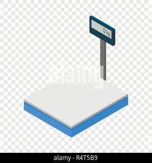 Warehouse scales icon. Isometric of warehouse scales vector icon for on transparent background Stock Vector